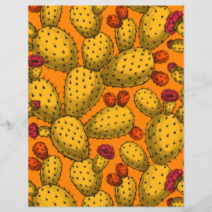 Flowering opuntia in yellow