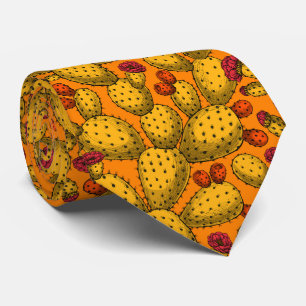 Flowering opuntia in yellow neck tie