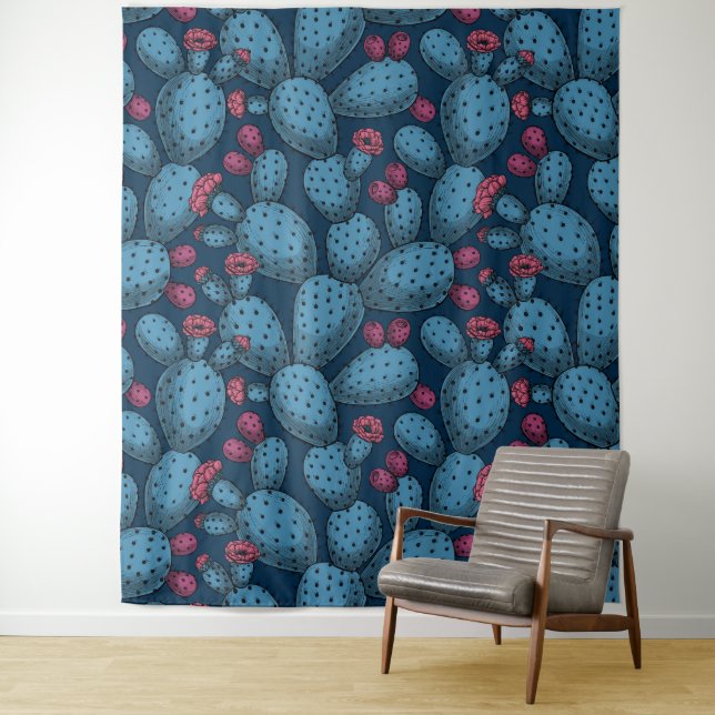 Flowering opuntia tapestry (In Situ)