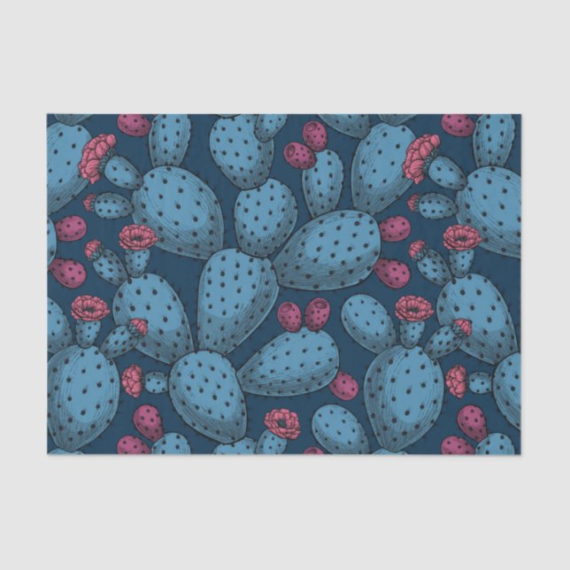 Flowering opuntia tissue paper (Front)