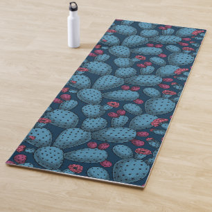 Flowering opuntia yoga mat