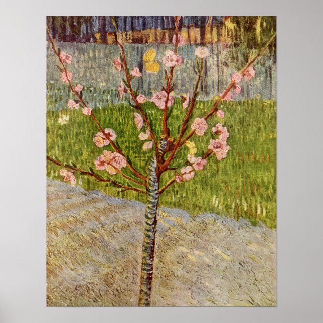 Flowering Peach Tree by Vincent Willem van Gogh Poster (Front)