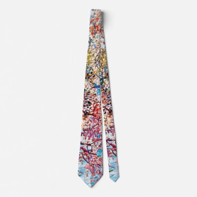 Flowering Peach Tree, Van Gogh Tie (Front)