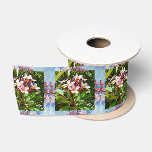 Flowering Pink Frangipani Tree, Satin Ribbon