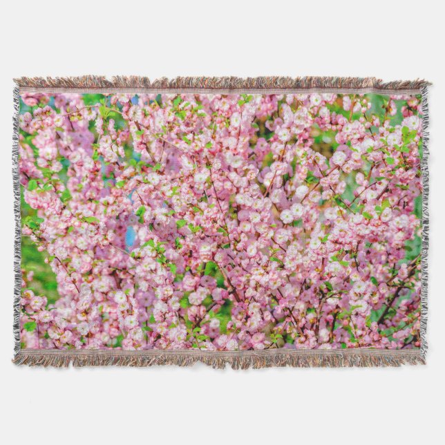 Flowering Plum Throw Blanket (Front)