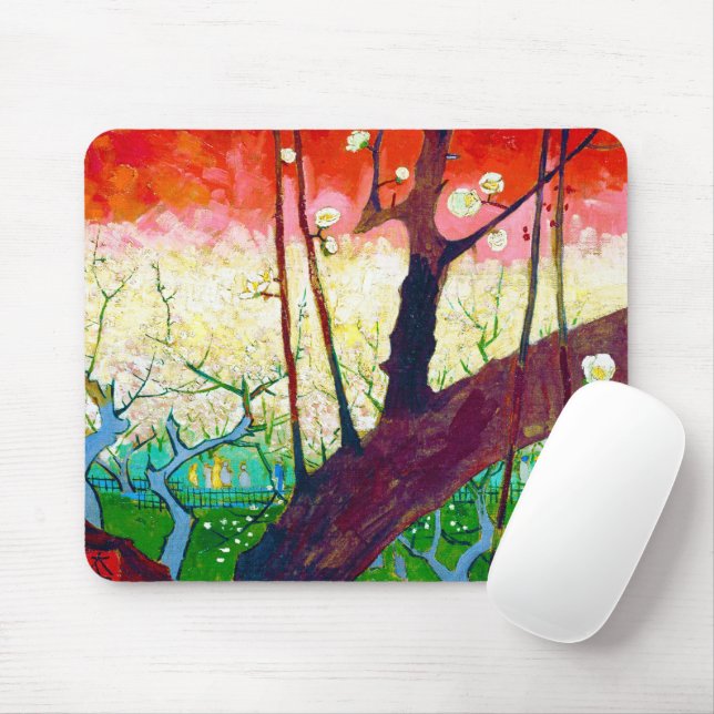 Flowering Plum Tree (after Hiroshige), Van Gogh Mouse Pad (With Mouse)