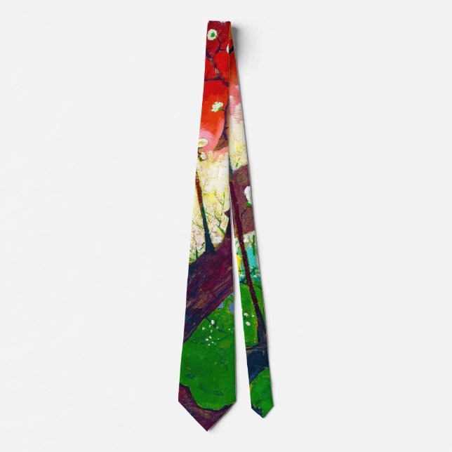 Flowering Plum Tree (after Hiroshige), Van Gogh Tie (Front)