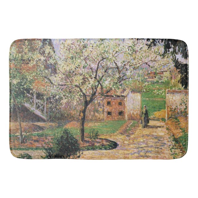 Flowering Plum Tree, Eragny Camille Pissarro   Bath Mat (Front)