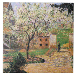Flowering Plum Tree, Eragny Camille Pissarro Ceramic Tile