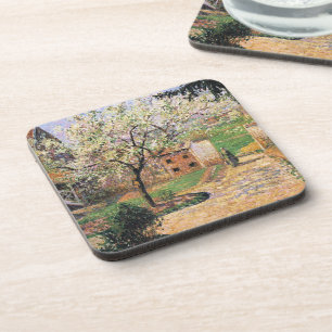 Flowering Plum Tree, Eragny Camille Pissarro   Coaster