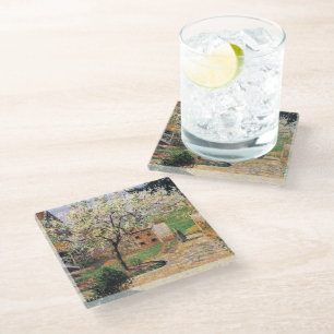 Flowering Plum Tree, Eragny Camille Pissarro Glass Coaster