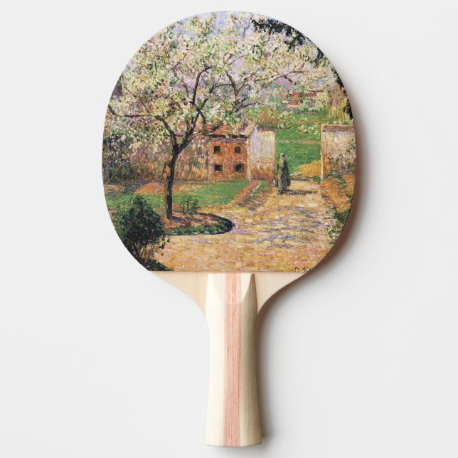 Flowering Plum Tree, Eragny Camille Pissarro   Ping Pong Paddle (Front)