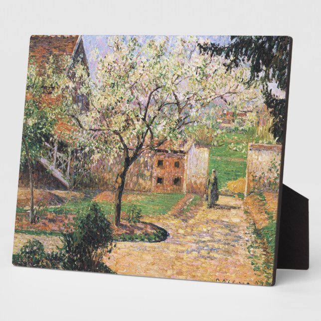 Flowering Plum Tree, Eragny Camille Pissarro   Plaque (Side)