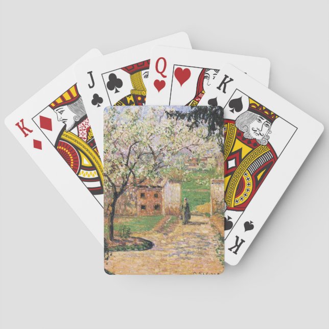 Flowering Plum Tree, Eragny Camille Pissarro   Playing Cards (Back)