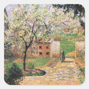 Flowering Plum Tree, Eragny Camille Pissarro   Square Sticker