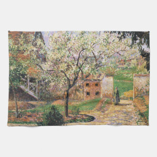 Flowering Plum Tree, Eragny Camille Pissarro Tea Towel