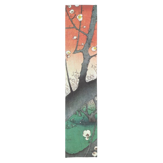Flowering Plum Tree, Hiroshige Short Table Runner (Front)