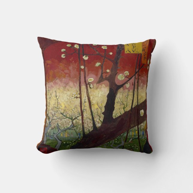 Flowering plum tree Pillow (Front)