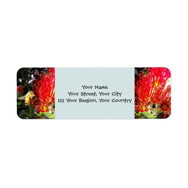 Flowering Pohutukawa Tree Return Address Label (Front)