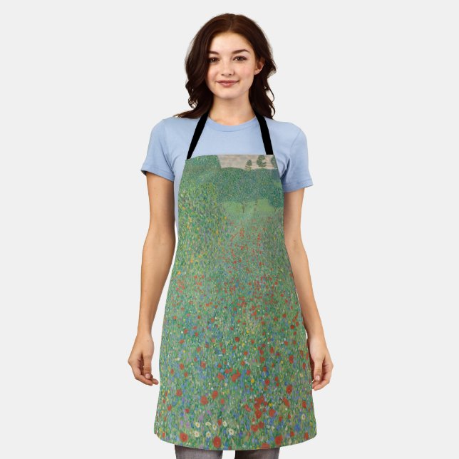Flowering Poppies - Gustav Klimt Apron (Worn)