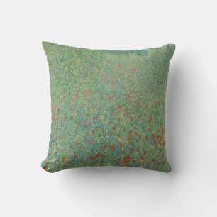 Flowering Poppies - Gustav Klimt Cushion