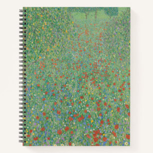 Flowering Poppies - Gustav Klimt Notebook