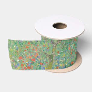 Flowering Poppies - Gustav Klimt Satin Ribbon