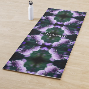 Flowering Purple Scallion Abstract Personalised Yoga Mat
