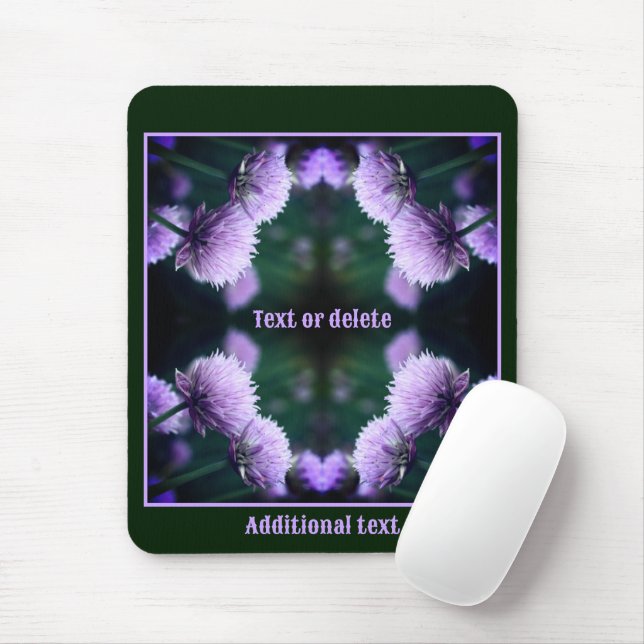 Flowering Purple Scallion Onion Personalised Mouse Pad (With Mouse)