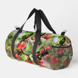Flowering Quince Red Blossoms Duffle Bag