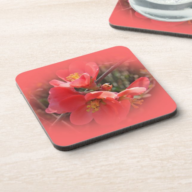 Flowering Quince Tree Coaster (Left Side)