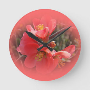 Flowering Quince Tree Round Clock