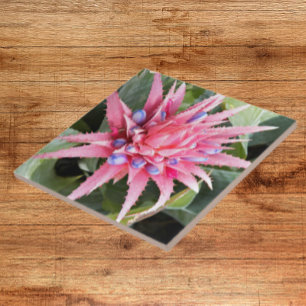 Flowering Silver Vase Plant Floral Ceramic Tile