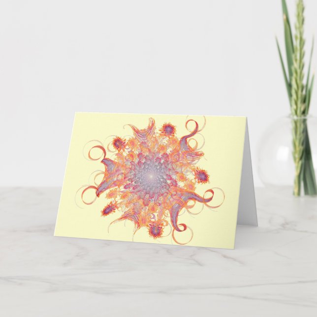 Flowering Sun Fractal Card (Front)