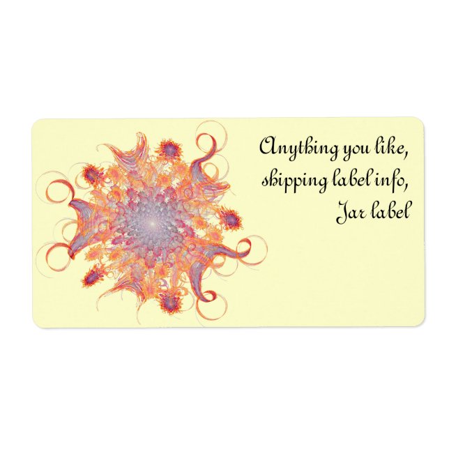 Flowering Sun Fractal Label (Front)