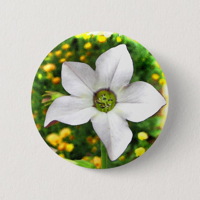 Flowering Tobacco 6 Cm Round Badge (Front)