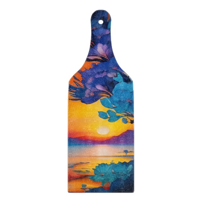 Flowering Tree at the Lake at Sunrise Cutting Board (Front)