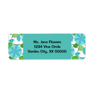 Flowering Vine Abstract Retro Return Address Label