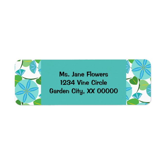 Flowering Vine Abstract Retro Return Address Label (Front)