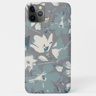 Flowering Vines Grey Blue Cream Floral Print iPhone 11 Pro Max Case