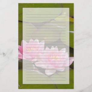 Flowering water lilies stationery
