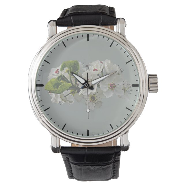 Flowering White Pear Blossoms Watch (Front)