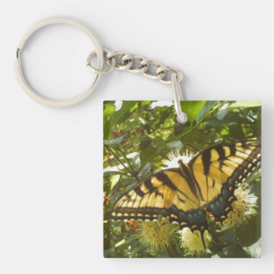 Flowering Yellow Monarch Key Ring