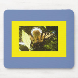 Flowering Yellow Monarch Mouse Pad