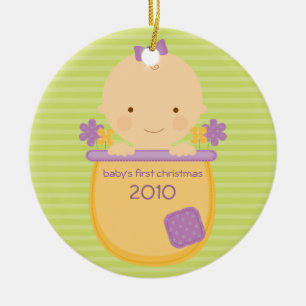 Flowerpot Baby's First Christmas Ornament