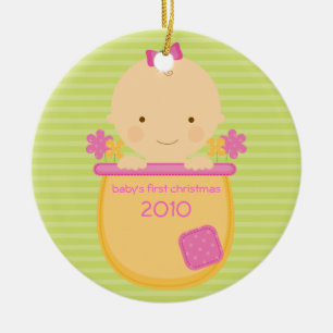 Flowerpot Baby's First Christmas Ornament