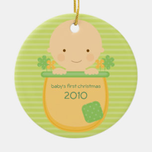 Flowerpot Baby's First Christmas Ornament