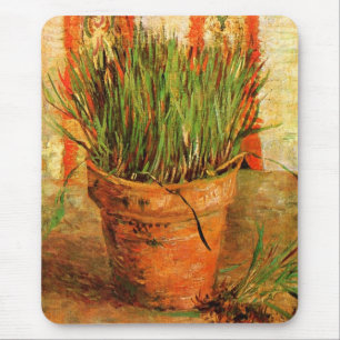 Flowerpot with Chives (F337) Van Gogh Fine Art Mouse Pad