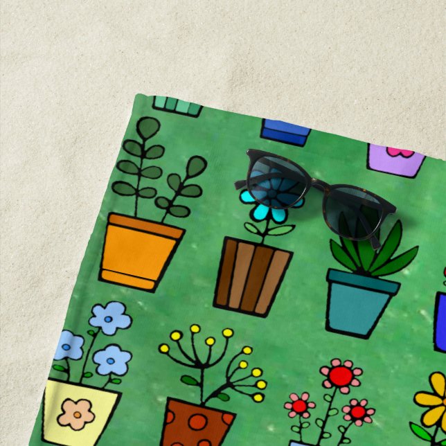 Flowerpots  beach towel (In Situ)