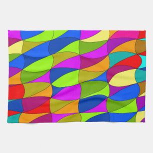 Flowerpower confused pattern tea towel